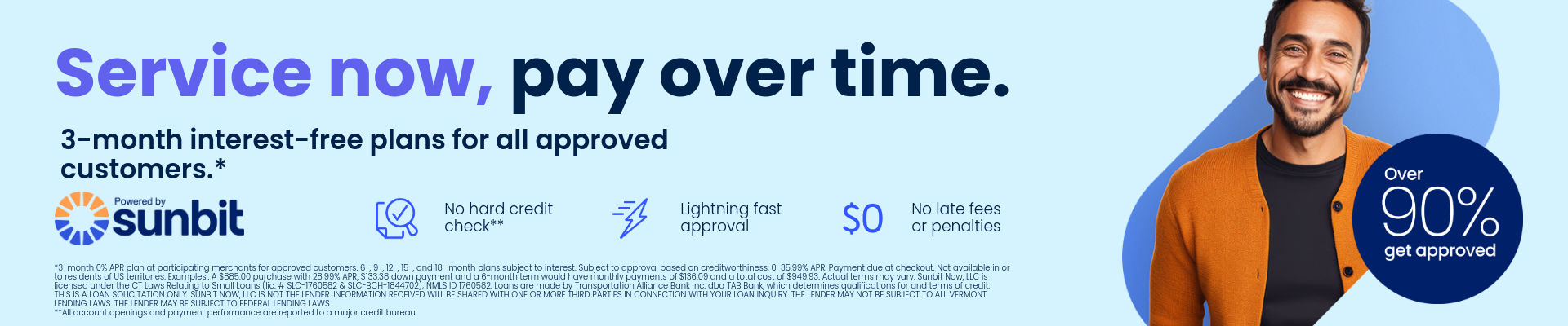 Service now, pay over time.