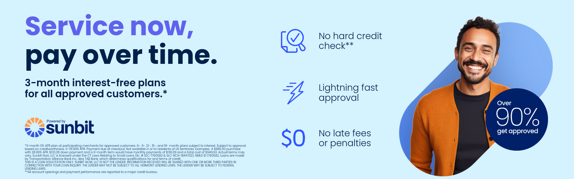 Service now, pay over time.